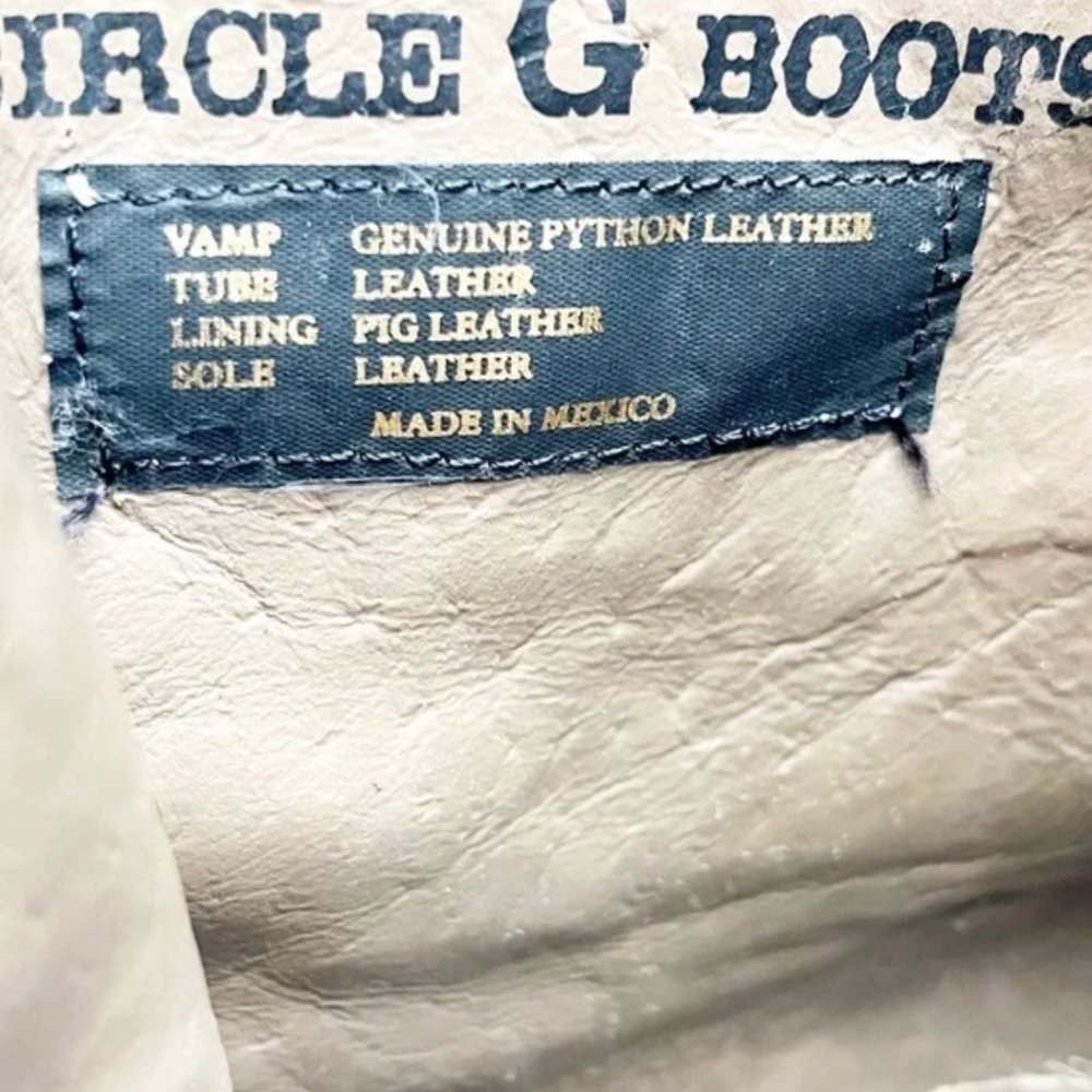 Vintage Circle G Genuine Python Leather Embroider… - image 4